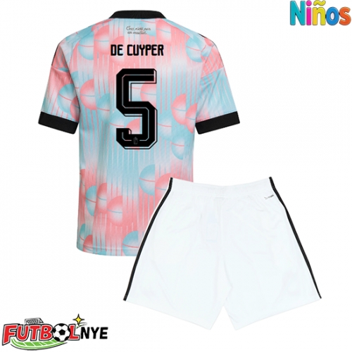 Camiseta Bélgica Maxim De Cuyper #5 Visitante Equipación para niños Mundial 2026 manga corta (+ pantalones cortos)